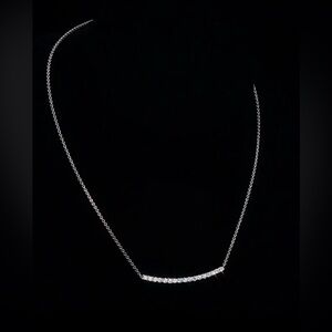 New Round Brilliant 1.00 ctw VS2 Clarity, I Color Diamond 14kt Gold Bar Necklace